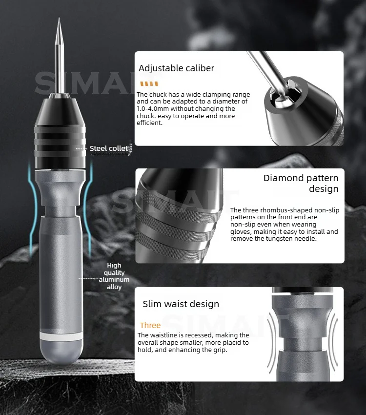 Tungsten Electrode Sharpener Holder | Manual Tungsten Grinder with Collets for TIG Welding | Handheld Sharpening Tool