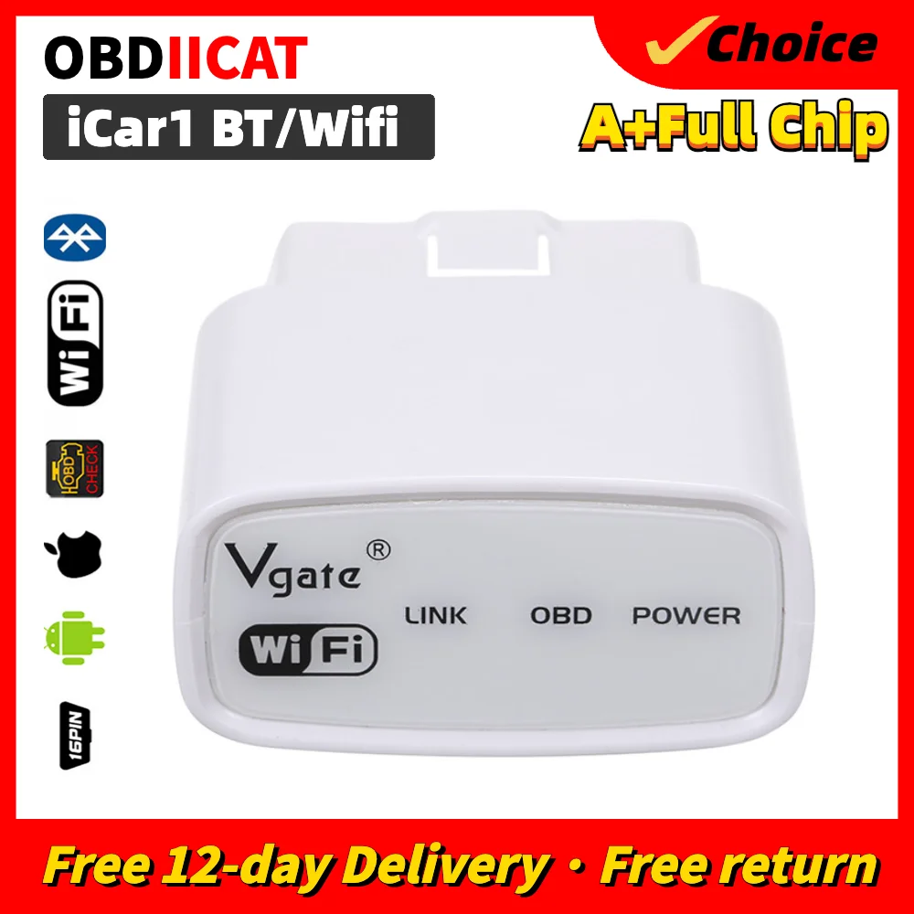 

Original Vgate ELM327 WiFi iCar1OBD2 Code Readers Scanner For Android/iOS/PC iCar1 Wifi ELM327 OBD2 Car Diagnostic Tools