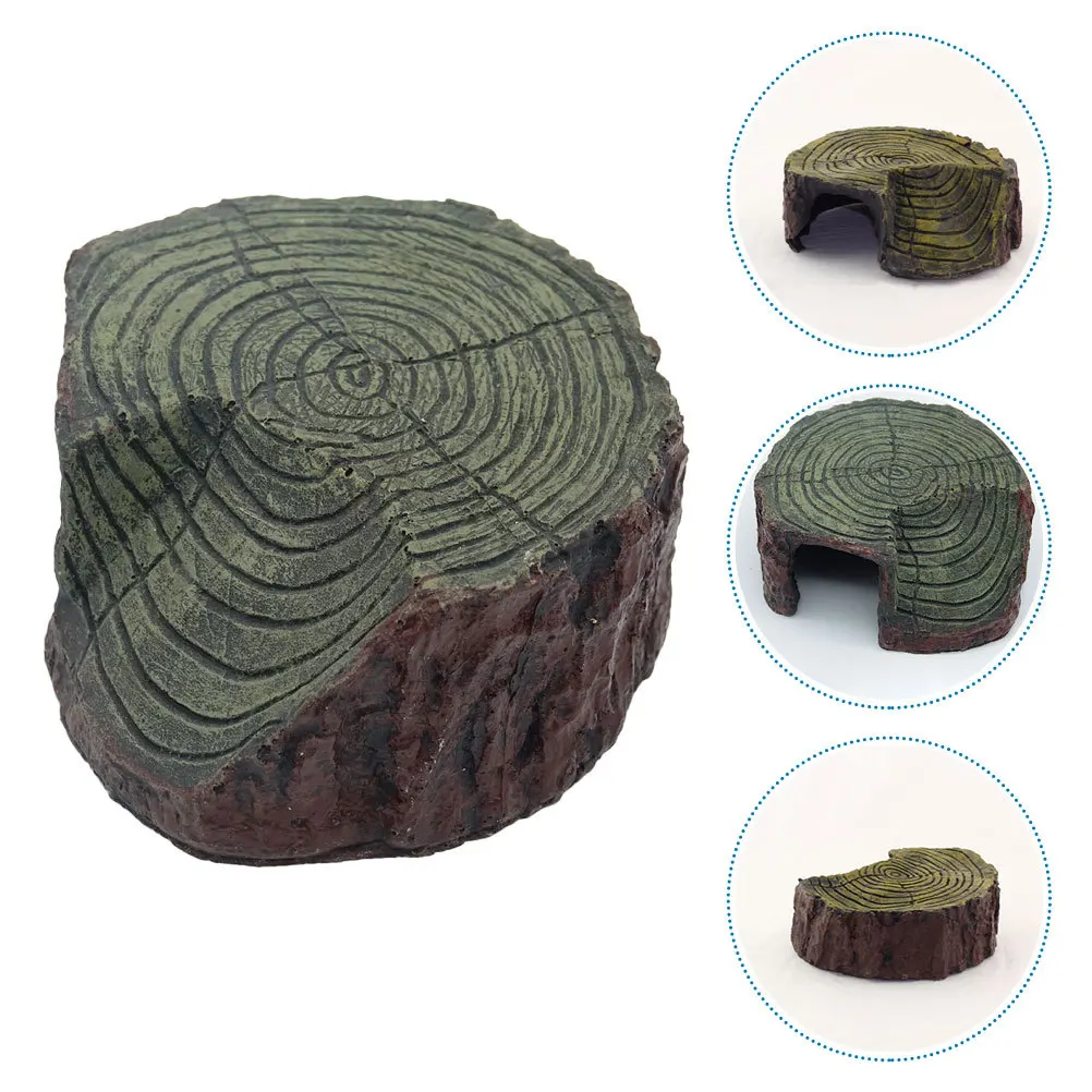 

Basking Platform For Turtle Tank Resin Ramp Wear-Resistant Simulated Stone Bridge Desktop Reptile Accessory Household