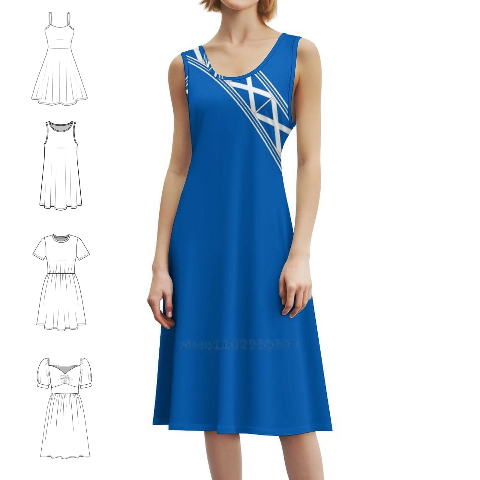 العلم الاسكتلندي حالات الهاتف أقنعة وملصقات الخ (1 ) فستان بوهيمي بدون أكمام للنساء طباعة فساتين حفلات الشاطئ الاسكتلندي