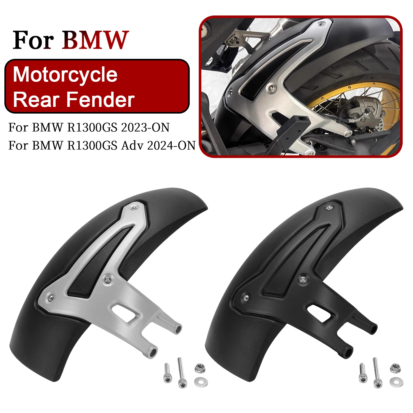 

1 Set Motorcycle Rear Hugger Fender For BMW R1300GS R1300GS ADV R 1300 GS Adventure 2024-ON Tire Splash Mudguard Rear Fender