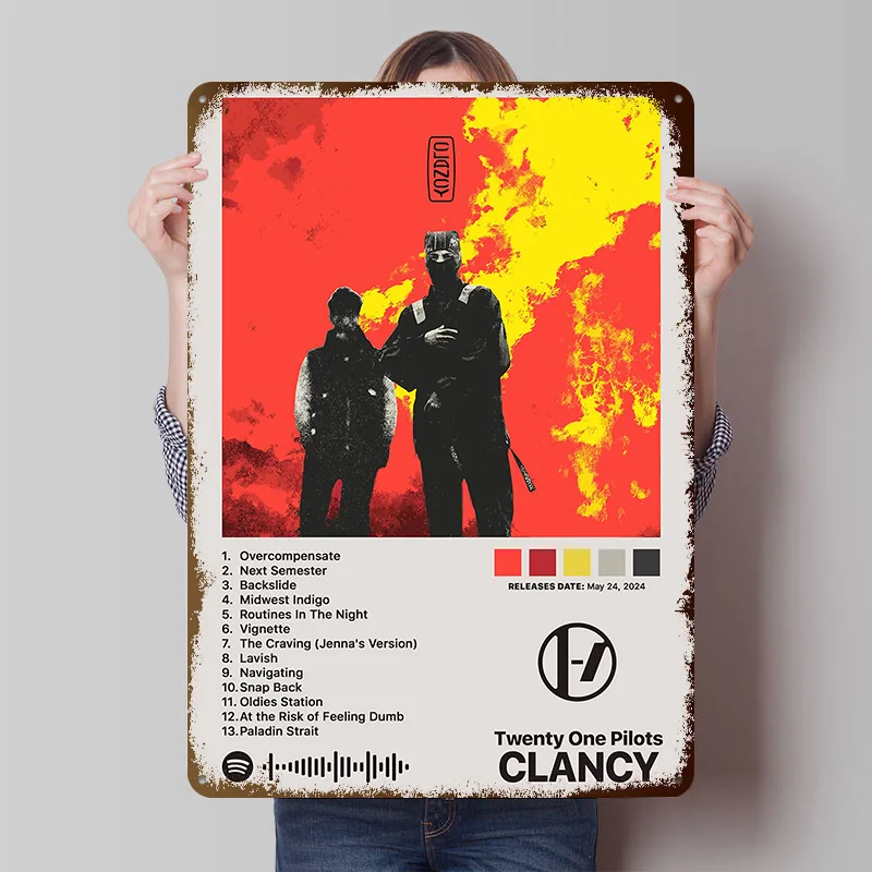 Twenty One Pilots Clancy Tinplate Poster Custom Wall Art Vintage Metal Signs Retro Tin Plaque for Home Decoration Ornaments Room
