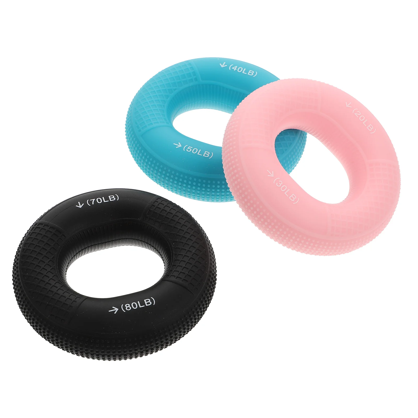 3 Pcs Silicone Grip Fitness Training Ring Handles Creative Finger Strengthener Exerciser Practical Juicer Forearm