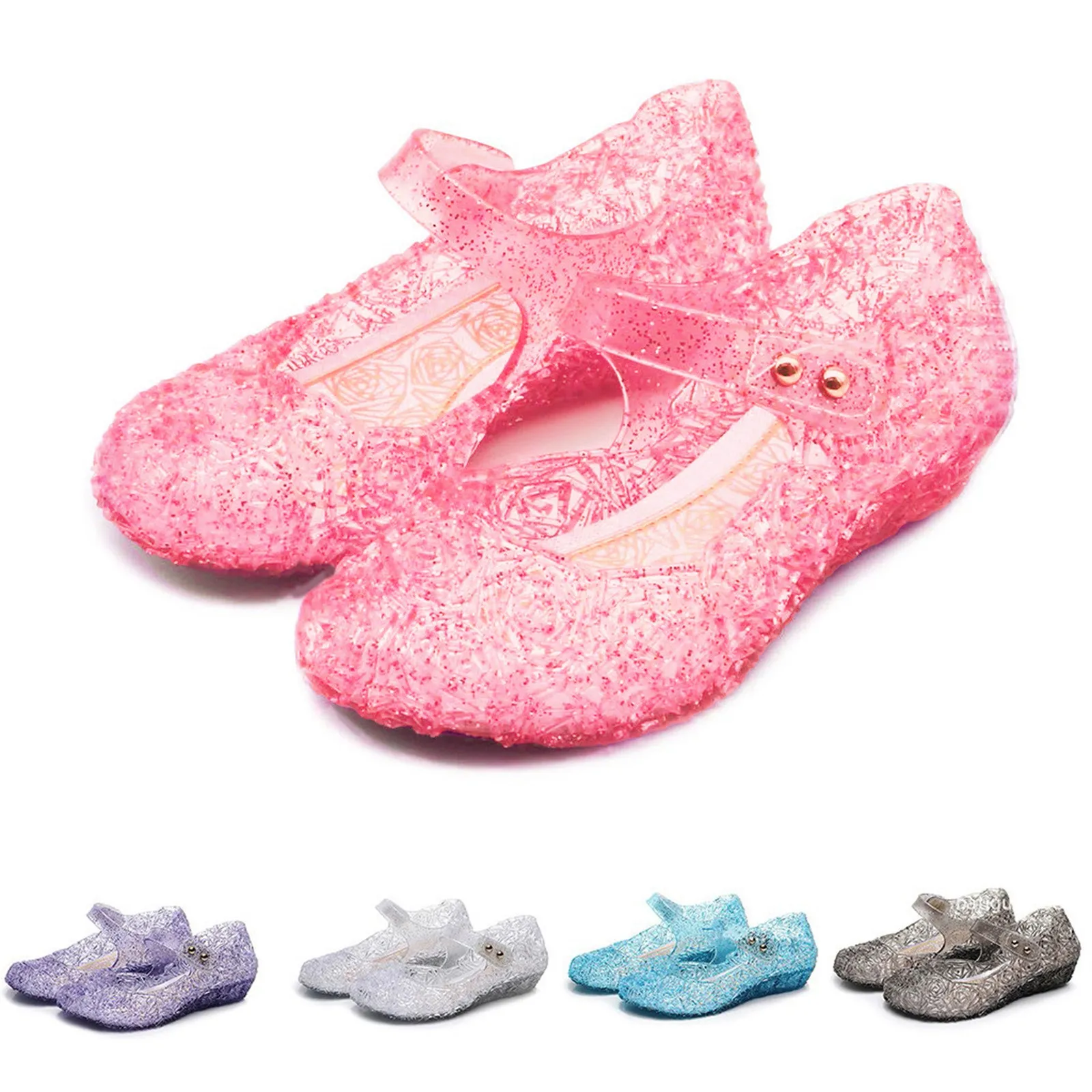 Toddler Infant Kids Baby Girls Summer Crystal Sandals Frozen Princess Jelly High-Heeled Shoes Party Dance Shoes