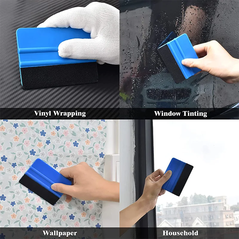 11Pcs Car Window Tint Glass Application Tool Kit Vinyl Wrap Squeegee Wallpaper Smoothing Tool for Peel Stick Contact Paper