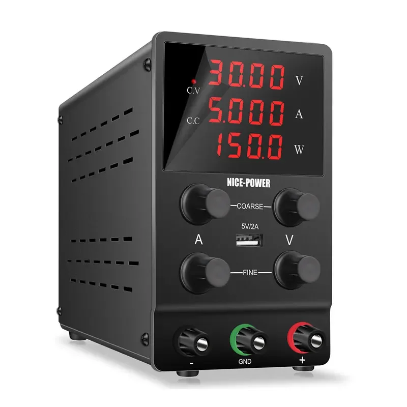 

Nice Power SPS305 30V 5A Black Uninterruptible DC Regulated Power Supply with Digital Display for Cell Phone Repairs