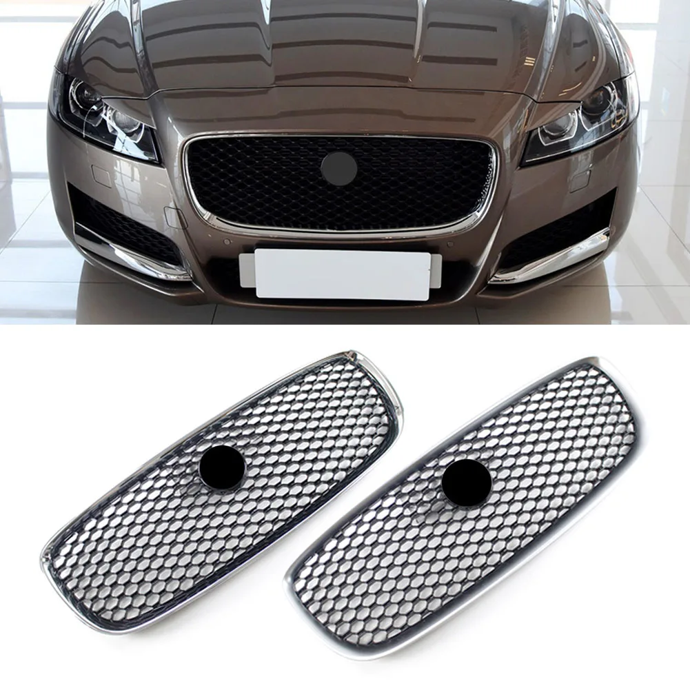 

Front Bumper Upper Grill Mesh Grille with Emblem T2H3986 For Jaguar XF XFR 2016 2017 2018 2019 2020 Car Accessories