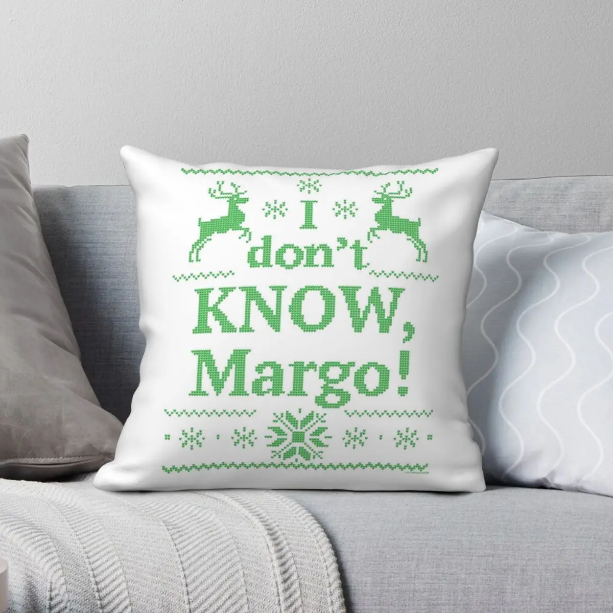 I Don't KNOW Margo Square Pillowcase Polyester Linen Velvet Creative Zip Decorative Room Cushion Cover 18