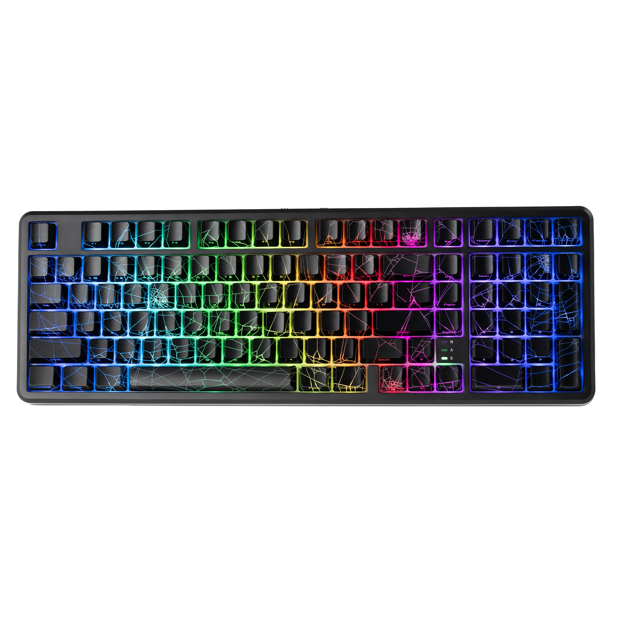 XVX M98 Spider Web Tri-Mode Wireless Mechanical Keyboard 98% Hot Swappable Gaming Keyboard RGB Backlit Transparent Keyboard