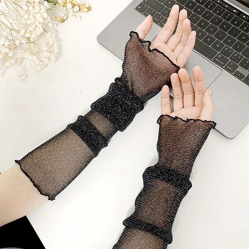 summer Mesh sunscreen sleeves for women thin lace sleeves arm protection decoration elasticity driving UV protection hand sleeve