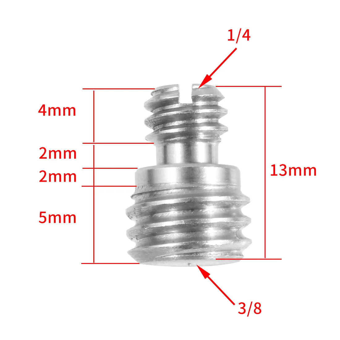 Doppel Kopf Kamera Schraube Adapter Converter 1/4 "zu 1/4 oder 3/8" Männlich zu Männlich Edelstahl für Einbeinstativ stativ Käfig Schraube Pack – Detail 11