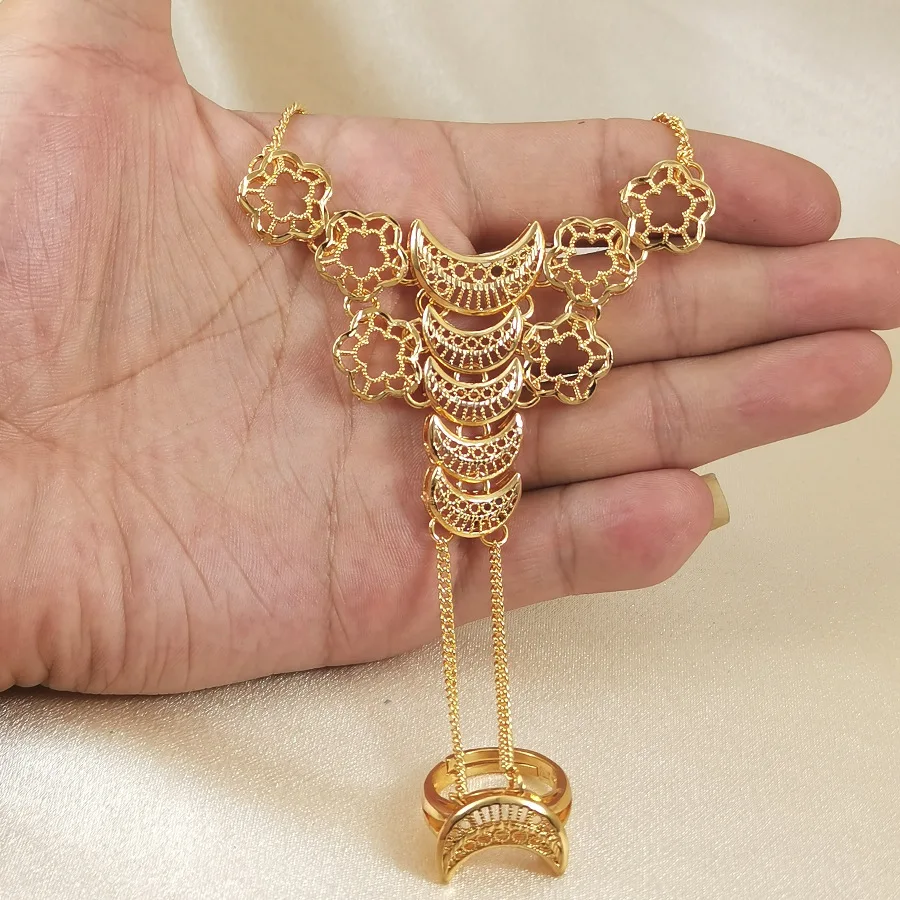 9999 Gold Middle East Cross-border Bracelet with Moon and Star Design, Women's Bracelet