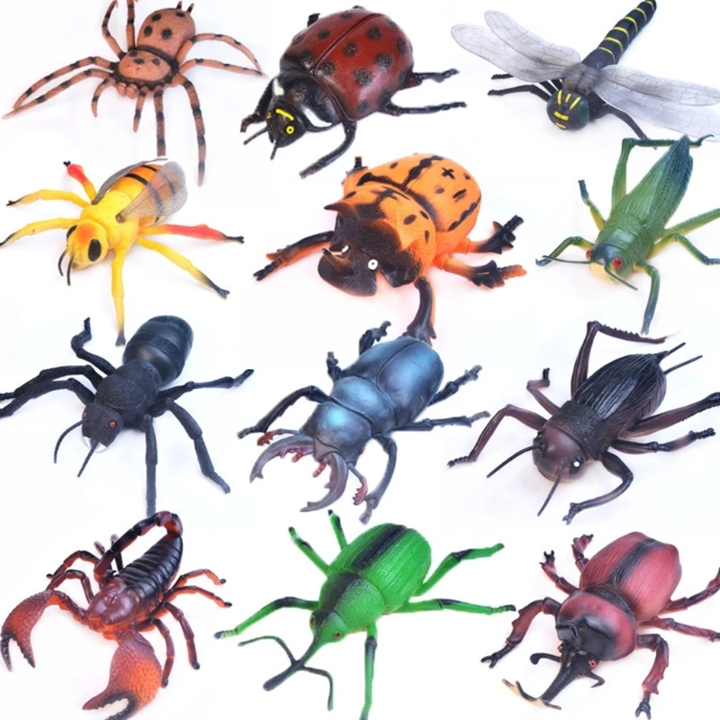  4Pcs Educational Simulation Insect Model Figurine for Kids Learning and Fun Roleplay Activity Nature Exploration