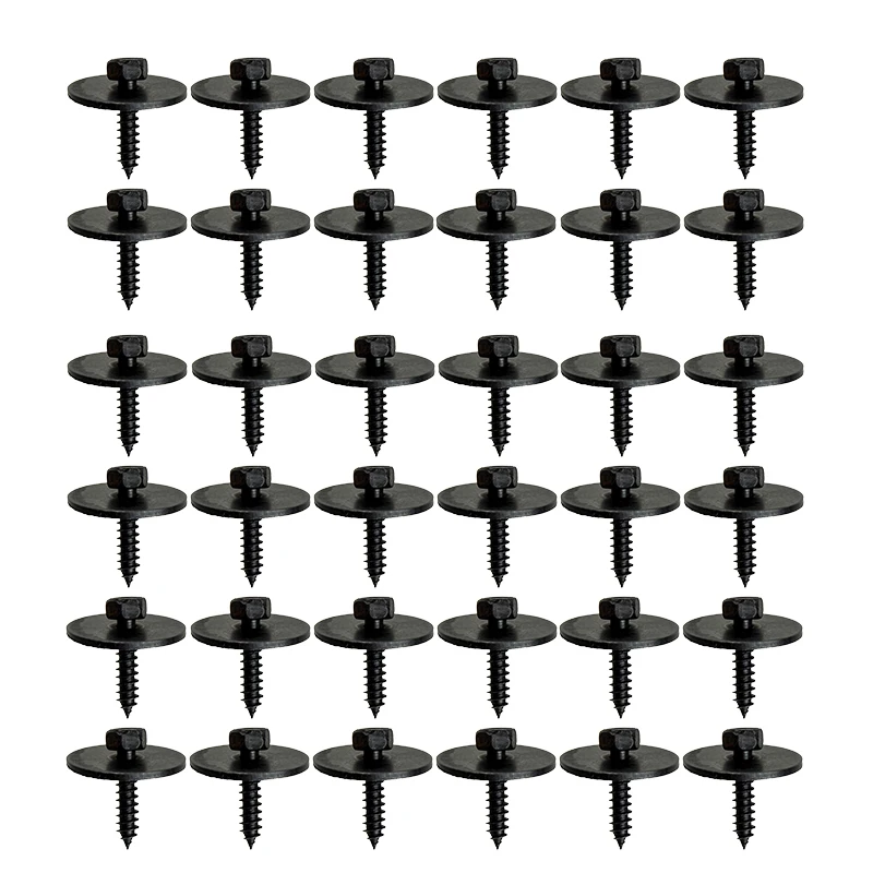 2019900536 50Pcs Undercar Engine Shield Sheet Screw Fit for Mercedes Benz Black