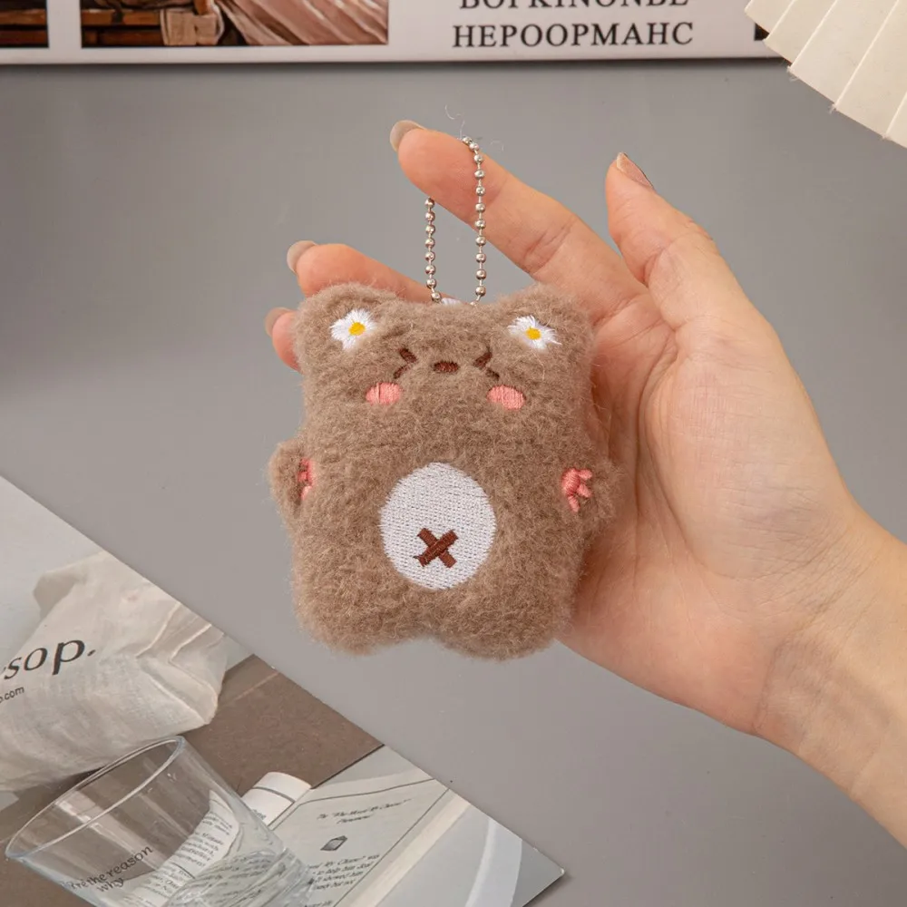 Cute Squeaking Bear Plush Toy Key Chain Cartoon Animal Doll Pendant Key Ring Backpack Charms Car Decoration Bag Accessories image 4