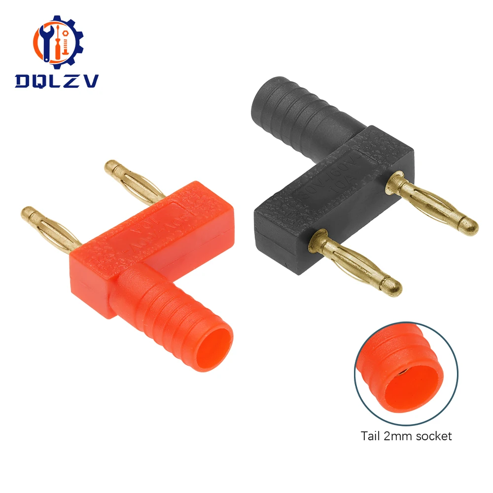 2mm Banana Plug 10A 30V 60V Pure Copper Gold Plated Short Circuit Adapter Double Row One Female Two Male Spacing 12MM