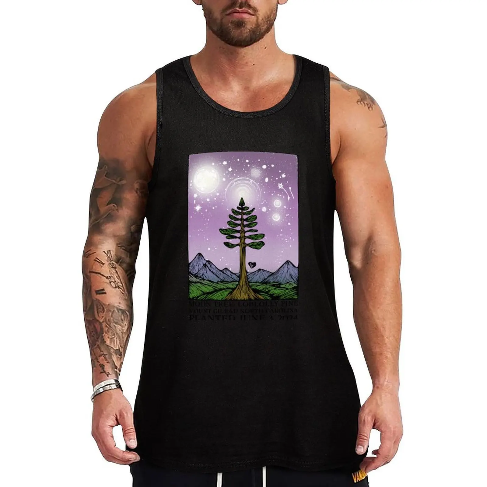 

Color Version of Moon Tree Mount Gilead NC 2024 Tank Top T-shirt sports Male vest vests for men Men's gym clothing