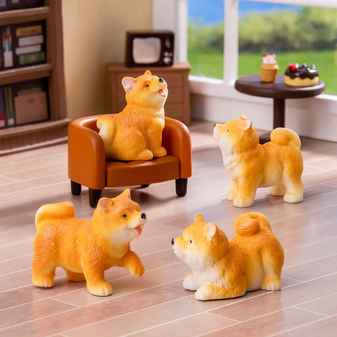 Desk Setup Nature - Figurine Shiba Inu Kecil yang Lucu
