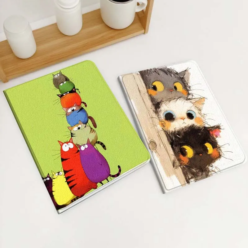 

Art Cartoon Cat Cute Gift For Xiaomi Redmi Mi Poco Pad 2 5 6s 7 7s Ultra Pro Max 14 12.4 12.1 inch Soft Tablet Case