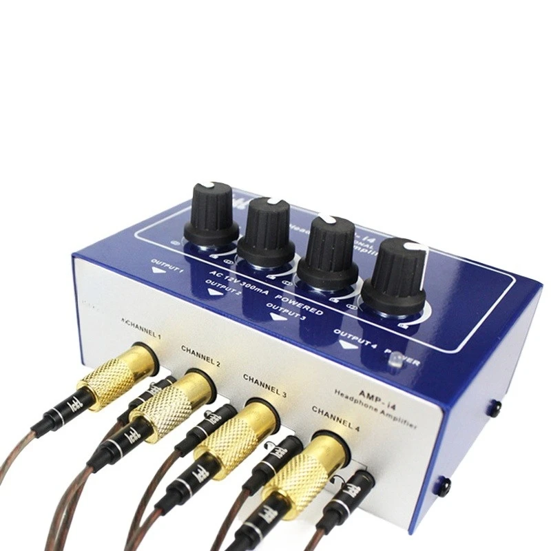 

Amplifier 4-way headphone amplifier splitter 4 in 8 out recording studio band multi-ear splitter