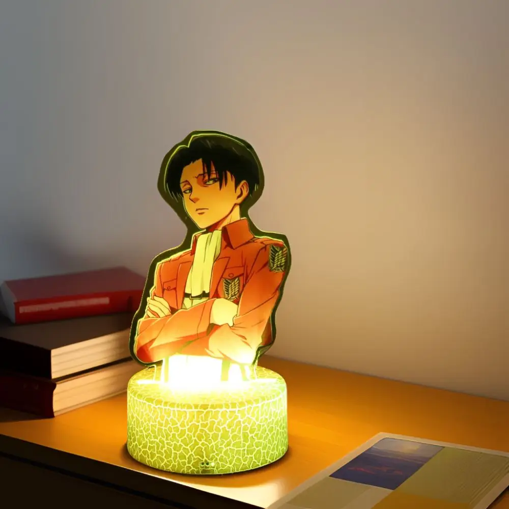 Anime Figures Attack on Titan 3D Lamp LED Night Light RGB16 Colors Lamps Remote Standing Sign Decor Bedroom Home Kids Toys Gifts