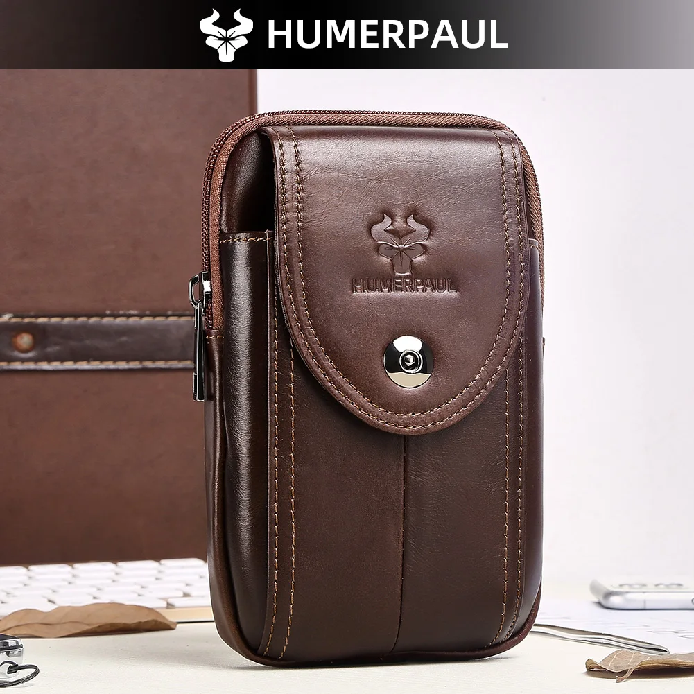 

Мужская поясная сумка из воловьей кожи с верхним слоем, повседневная поясная сумка для улицы, сумка для мобильного телефона, мужская маленькая поясная сумка из натуральной кожи