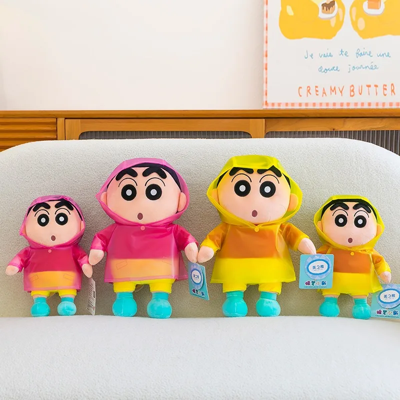 40cm kawaii capa de chuva shinchan brinquedo de pelúcia lápis shinchan boneca de pelúcia presente de aniversário para crianças grande brinquedo macio fábrica atacado