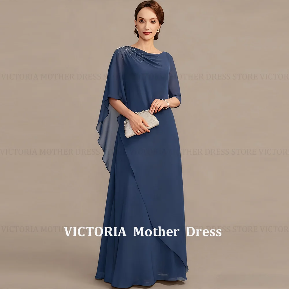 

VICTORIA Customized Classic Mother of the Bride/Groom Dress 2026 Chiffon A-Line Pleated Beading Long Wedding Guest Party Gowns