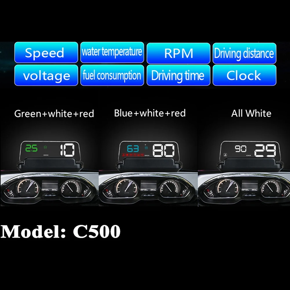 M7 GPS HUD Car OBD2 Head Up Display Speed Display OBD On-Board Computer Overspeed Warning