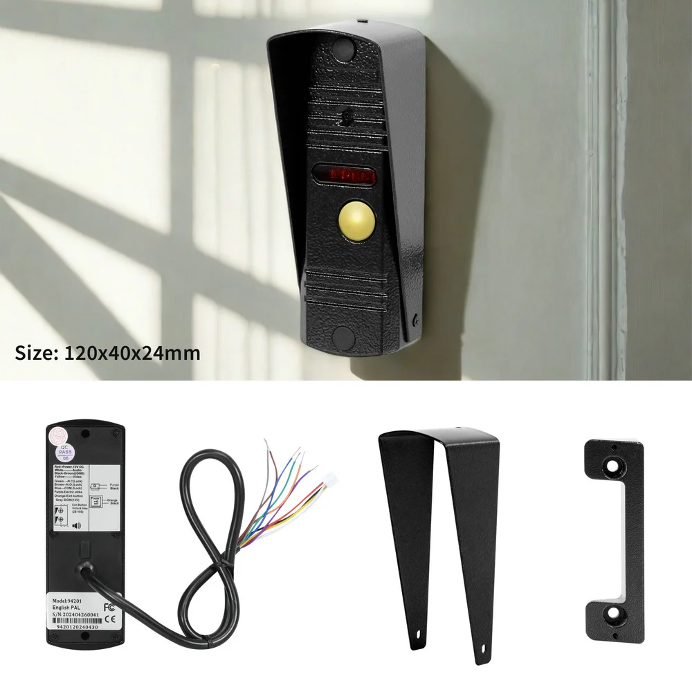 Wired Video Door Phone for Home,Doorbell Intercom with Screen,Metal Call Panel Outdoor Waterproof,Infrared Night Vision,Unlock