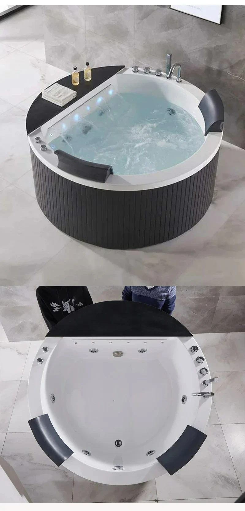 Factory Direct 2026 Light luxury luxury surfing Jacuzzi Home SPA Spa bubble pool Heated villa Outdoor round bath
