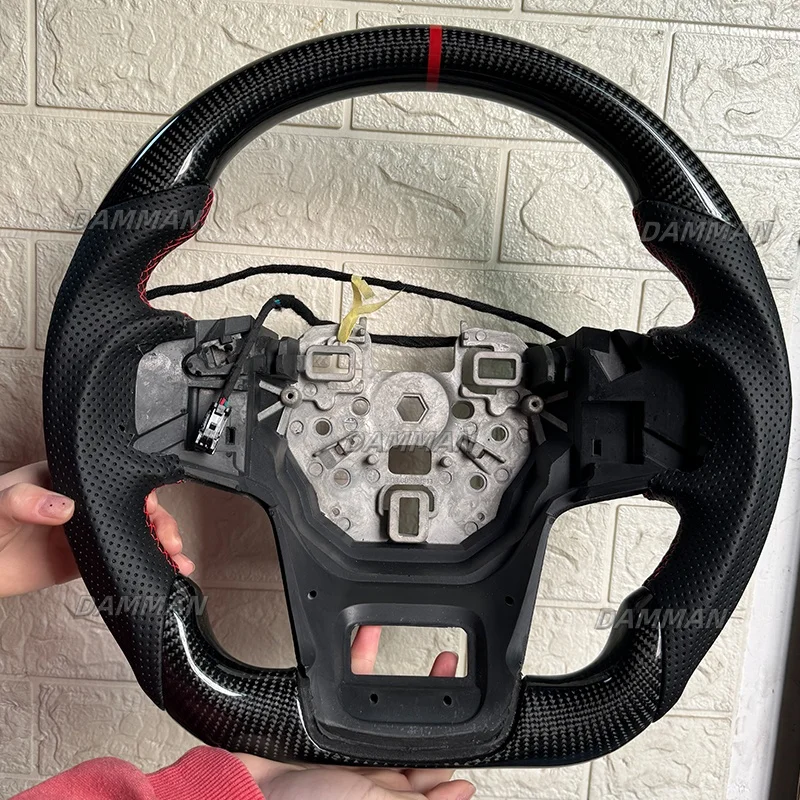 

Carbon Fiber Car Steering Wheel Fit For Ford Bronco 2021 2022 2023 2024 Perforated Leather Ford Steering Wheel Car Accessories