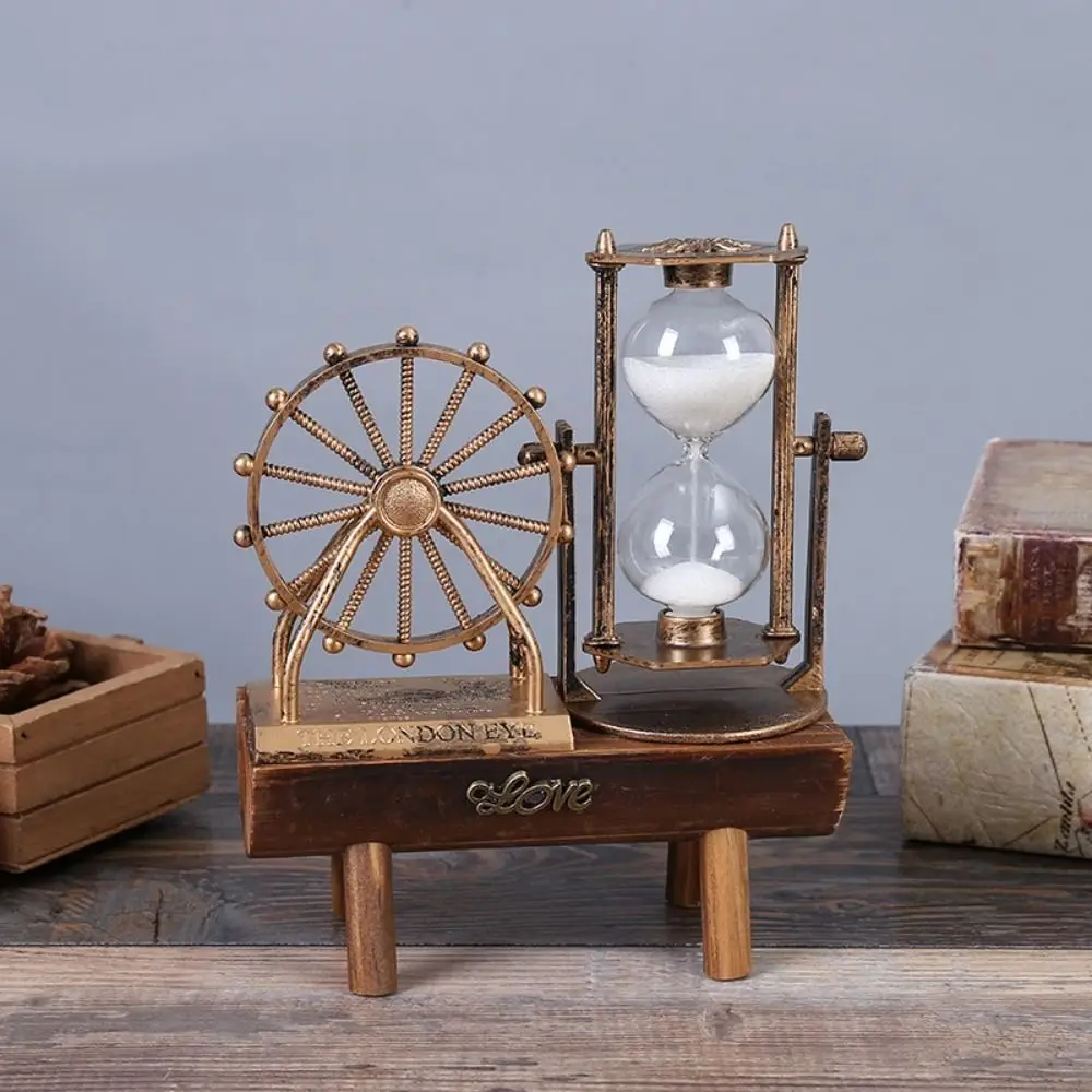 

Creative Rotating Ferris Wheel Hourglass Sand Glass Plastic Sand Clock Timer Vintage Ferris Wheel Ornament Desktop Decor