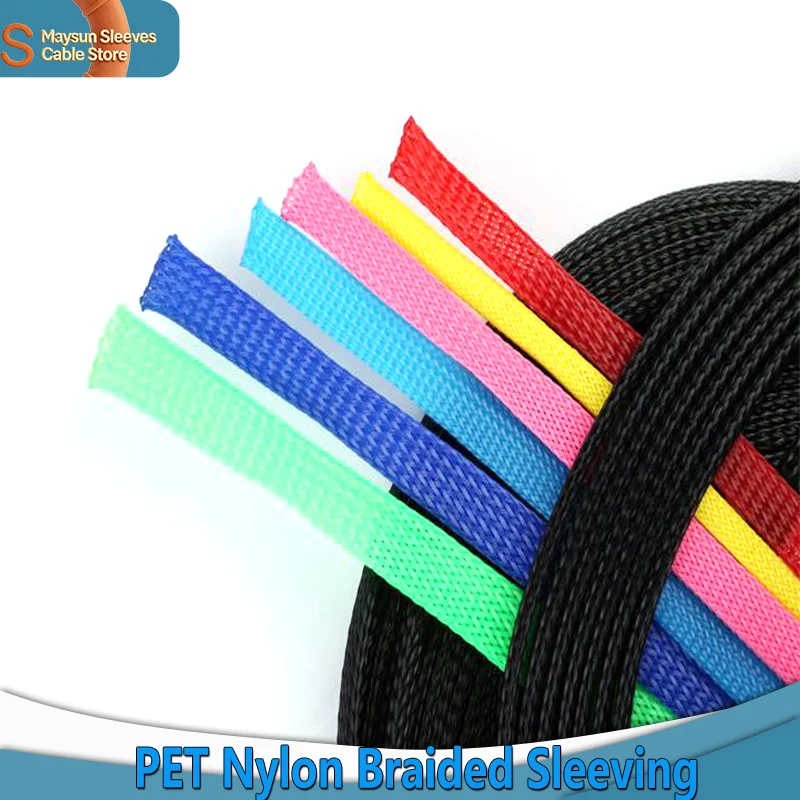 3m PET Braided Wire Sleeve High Density Expandable Insulated Cable Protection Sheath for Electrical Wire Cable Organizer 2-60mm