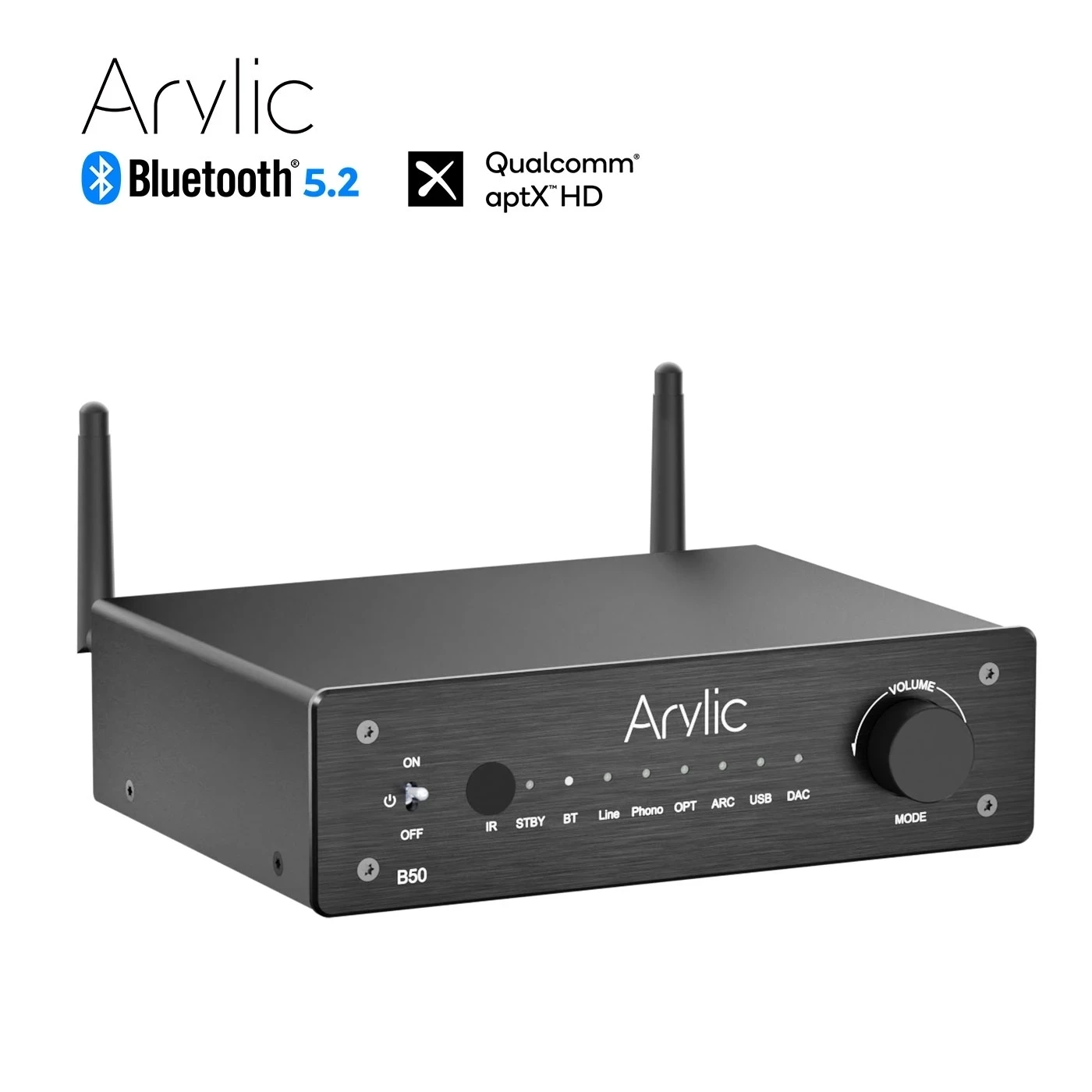 New Arylic B50 Bluetooth 5.2 Transmitter Receiver AptX HD Audio Adapter Wireless Audio Amplifier for TV Home Headphones Stereo