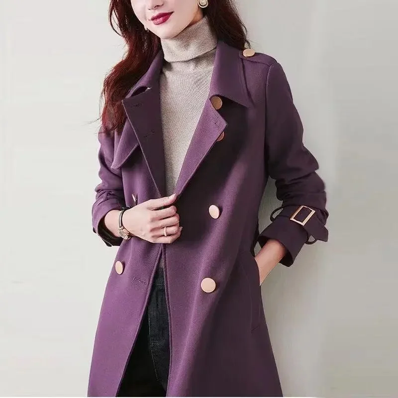 

Spring Tiger Year Welfare! 2022 Spring New All-Match Female Coat Mid-Length Double-Breasted Thin Trench Coat Women's Coat Women