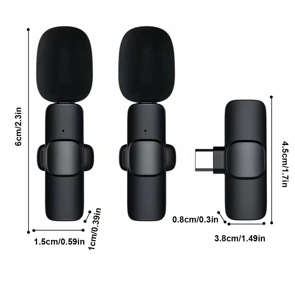 2 In 1 비디오 녹화 마이크 소음 차단 휴대용 오디오 녹음 마이크 인터뷰 비디오 팟캐스트 용 미니 마이크 시스템