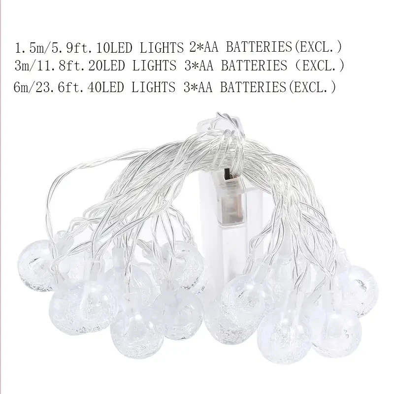 1pc LED Ball Shaped Light String For Outdoor Camping Canopy Tent Garden Decorative Lights Accessories Christmas Decorations
