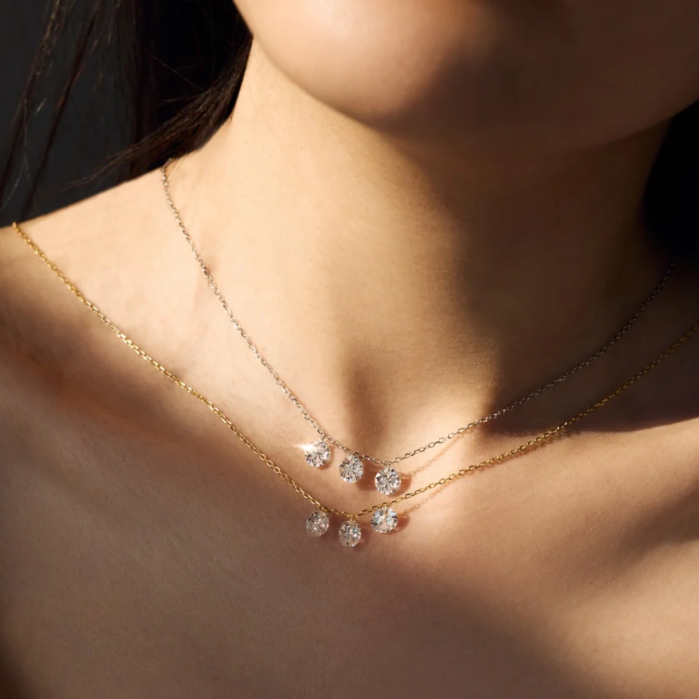 

Ожерелье из стерлингового серебра 925 пробы сияет HEARTS & ARROWS 3, круглый кулон с цирконом (4/5/6 мм), роскошные украшения для мужчин и женщин, которые можно носить