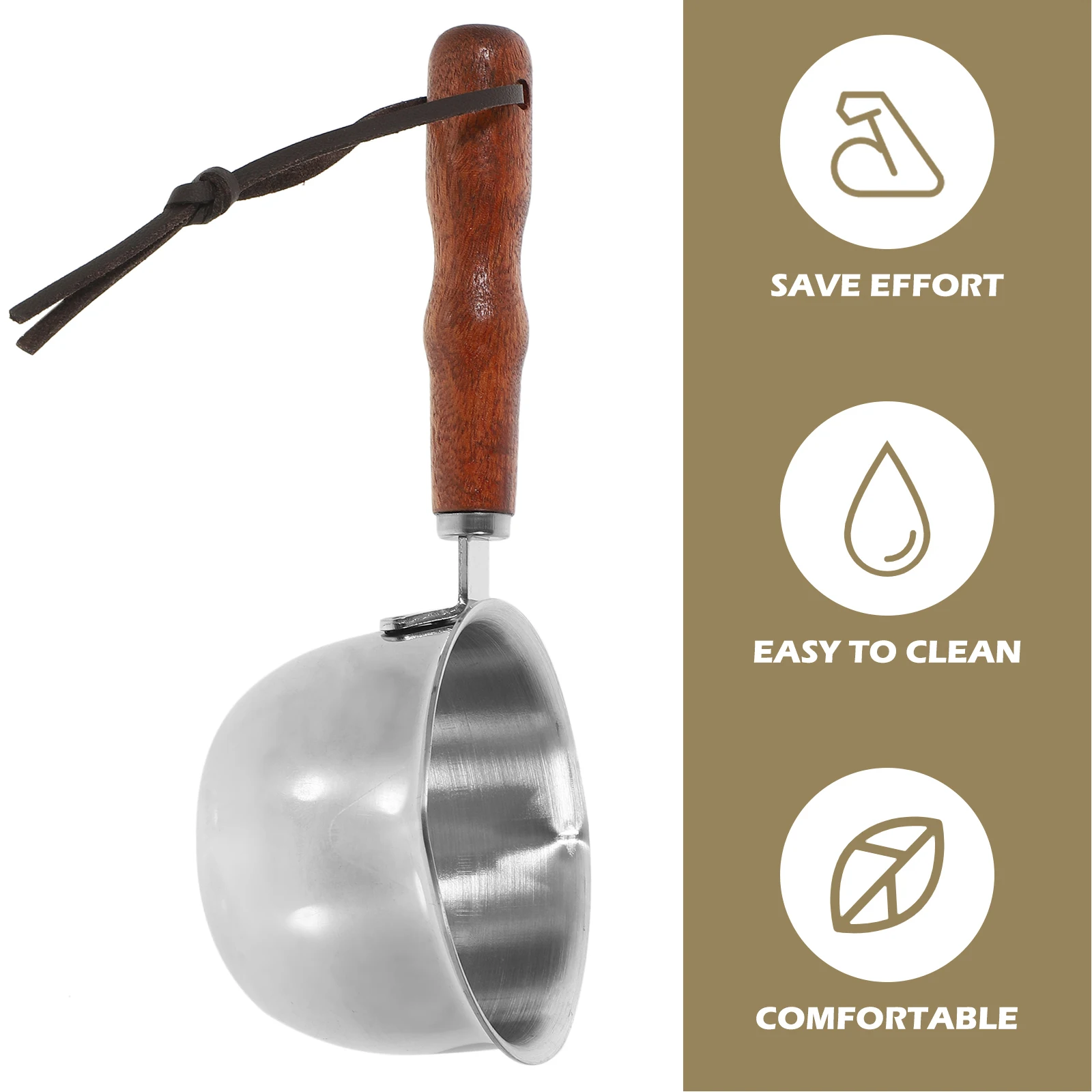 

Stainless Steel Small Pot 8cm 150ML Pour Oil Pan Flat Bottom Wave Wood H Kitchen Cookware Sauce Melting Egg Boiling