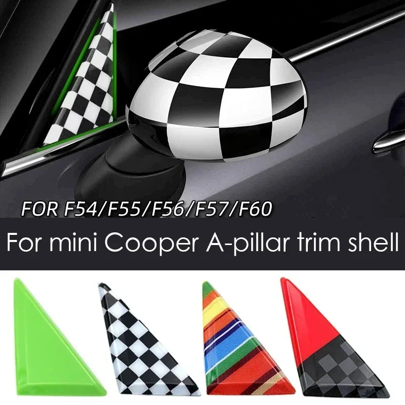 For Mini Cooper F55  JCW One  Door Window Corner A-pillar triangle Area Decorative Stickers Trim Shell Cover Car Accessories