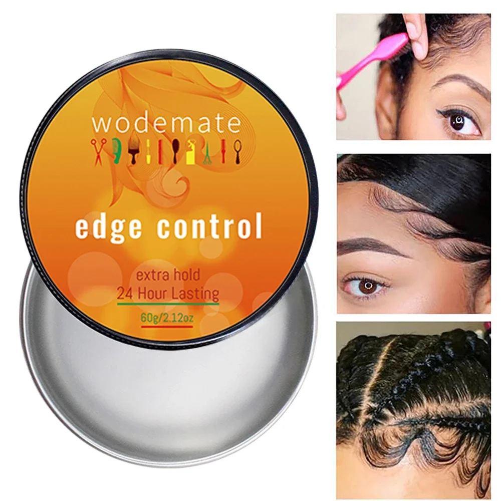 Wodemate Rand Control Gel Mit Pinsel Unisex Haar Öl Styling Wachs Creme Gebrochen Haar Finishing Anti-frizz Fixiermittel Gel 2,12 unzen