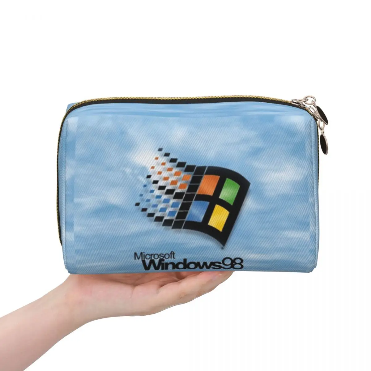 Windows 98 Start Screen Women Cosmetic Bags Travel Makeup Organizer Pouch Toiletry Storage Dopp Kit Case