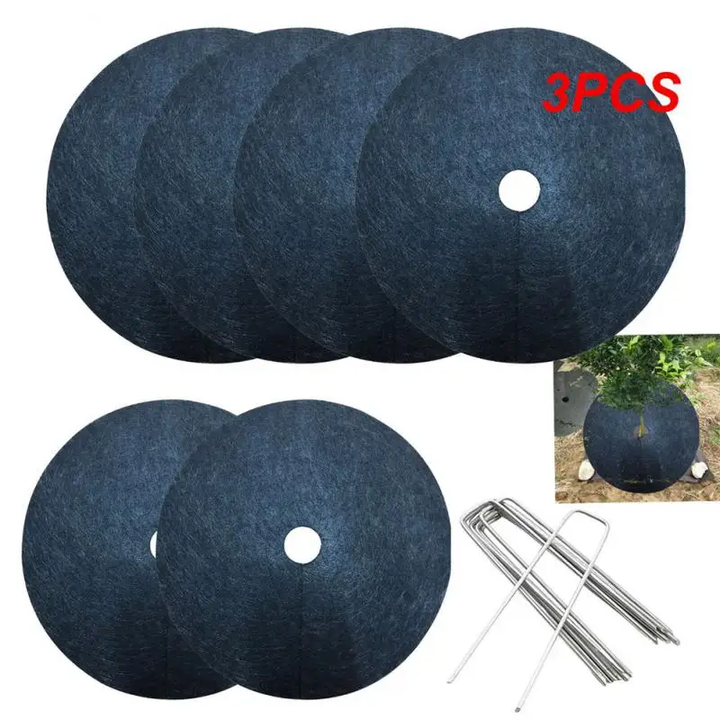 

3PCS Tree Protection Mats Ecological Control Cloth Mulch Ring Round Barrier Plant Cover for Indoor Outdoor Gardens