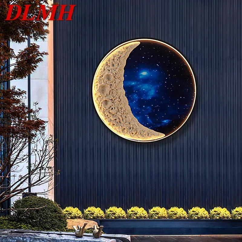 DLMH Outdoor Mural Lamp outer space Creative Circular Landscape Waterproof Mural Outdoor Villa Courtyard Decoration Painting