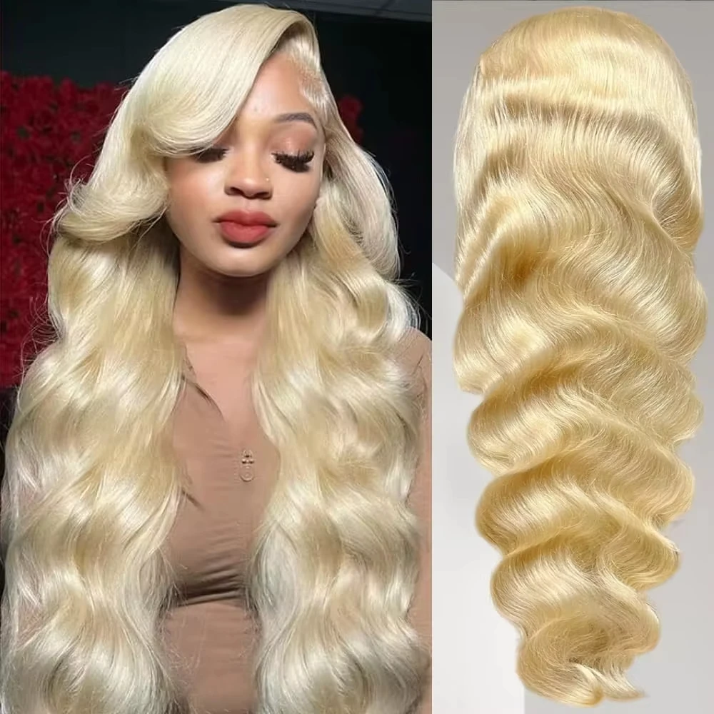 Peluca con malla Frontal rubia ondulada, encaje transparente HD, peluca de cabello humano 13x6, pelucas frontales completas prearrancadas 613 para mujeres negras