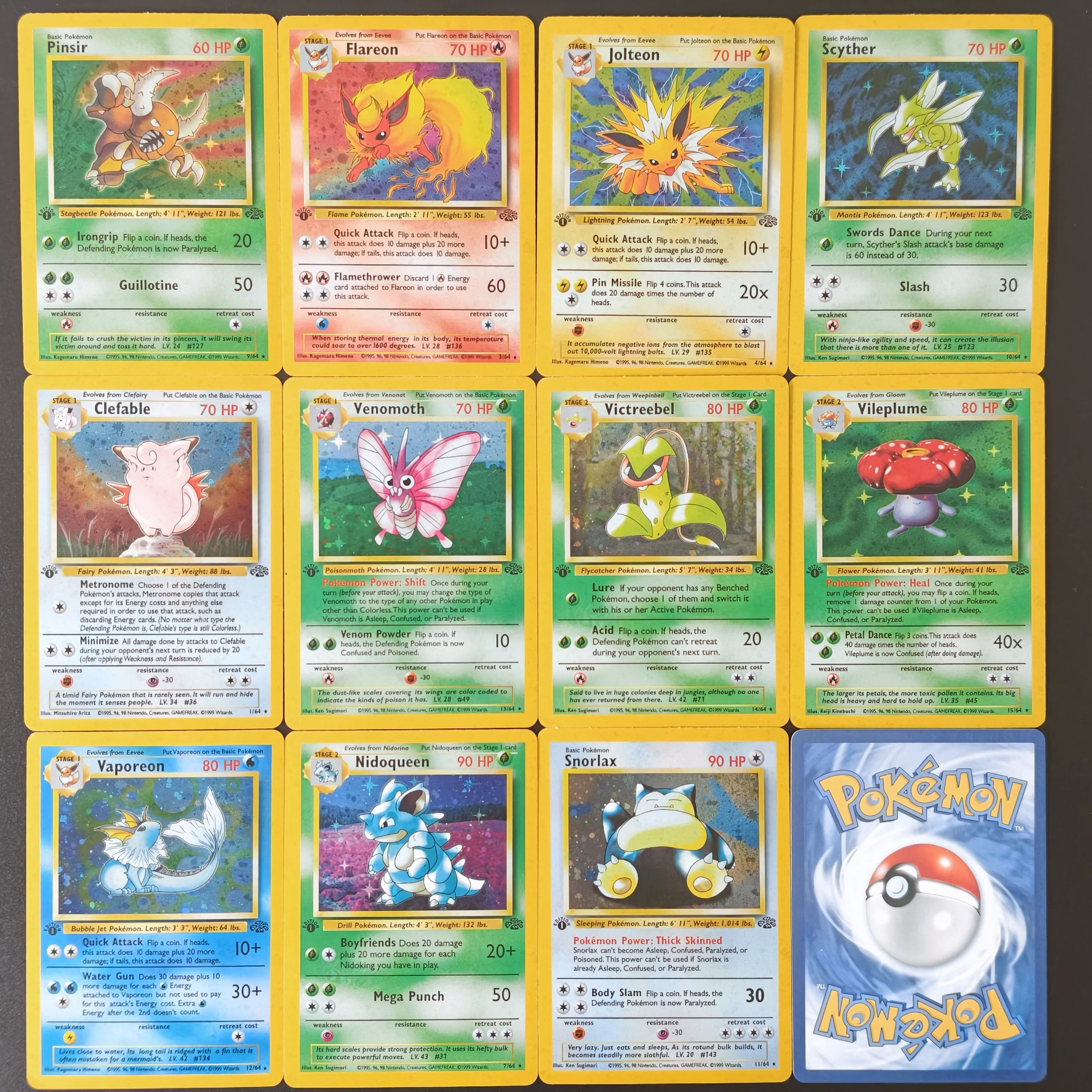Vintage Pokemon Collectible - Набор из 11 винтажных прокси-карт PTCG