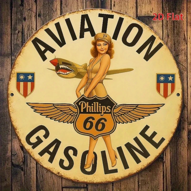 2D Flat, 1 Piece Vintage Aviation Metal Sign - 2D Flat Print, Suitable for Vintage Wall Decoration in Homes, Porches, Garages, Coffee Clubs - 7