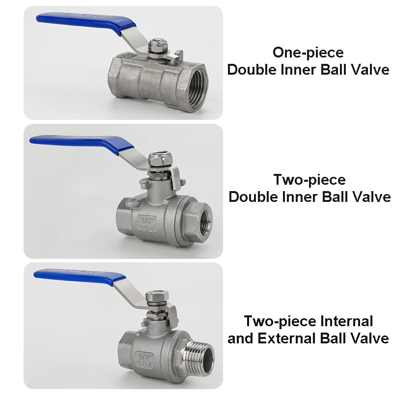 Stainless Steel One/Two Piece Ball Valve 1/4 3/8 1/2