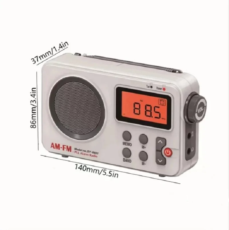 boutique Retro Radio Battery Operated FM AM ,SW World Receiver Radio Large lCD Display/Time/Alarm Clock, Multi band Radio